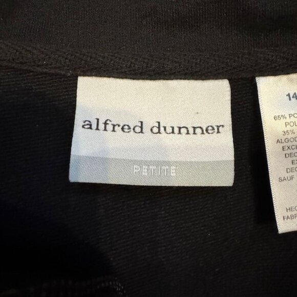 Alfred Dunner Petite Womens Black Sleeveless Zip-Up Vest With Rhinestone Embelli - Picture 6 of 7